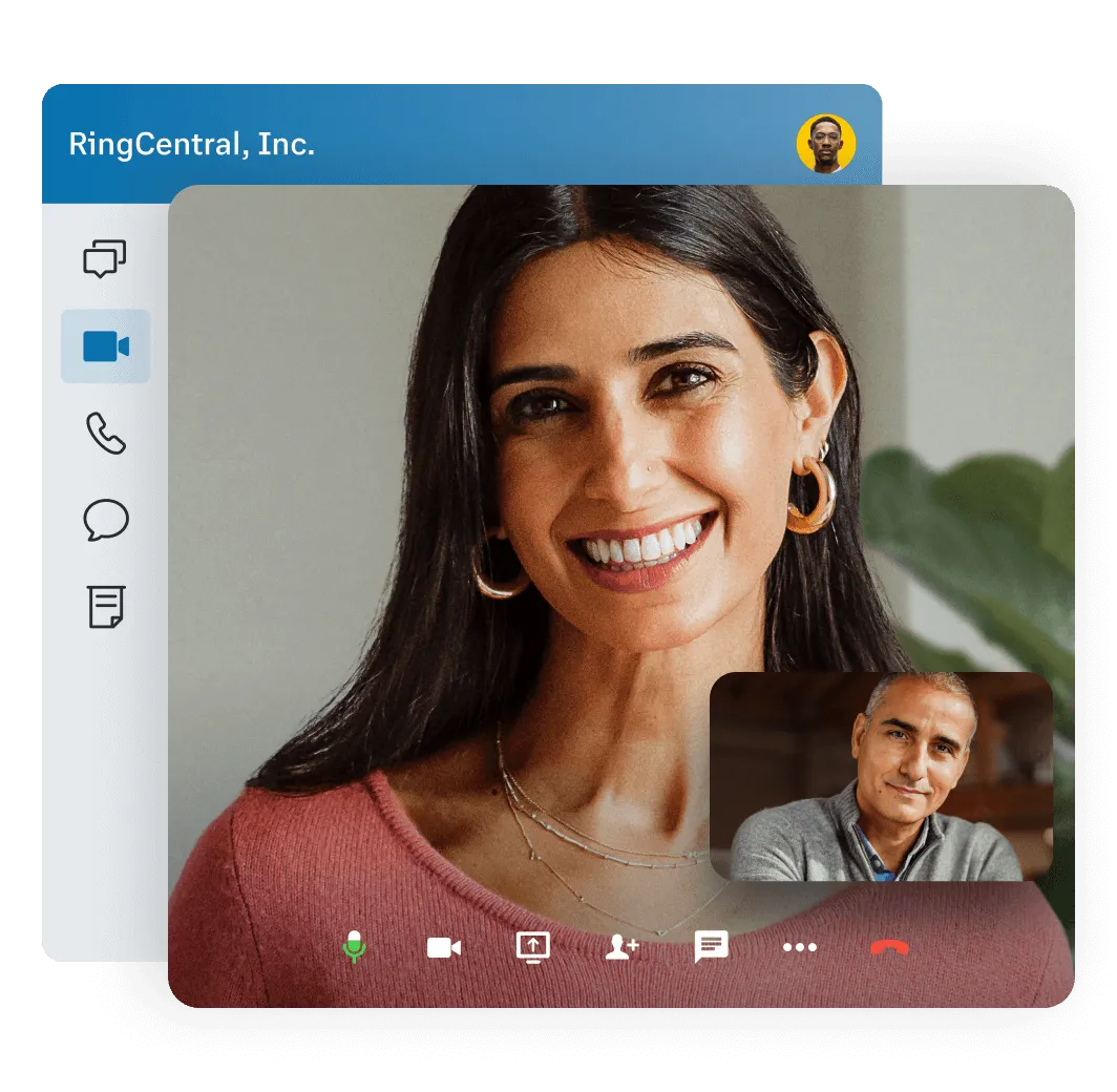Videochiamata di due persone tramite l'app RingCentral