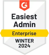 G2 Winter 2024 Enterpise Easier Admin badge