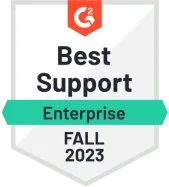 G2 Fall 2023 Enterprise Best Support badge