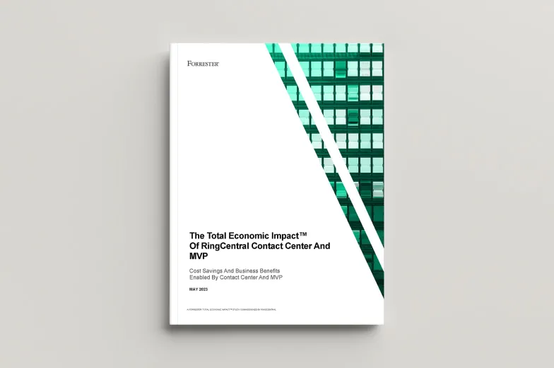 Първата страница на доклад, озаглавен: The Total Economic Impact of RingCentral Contact Center and MVP