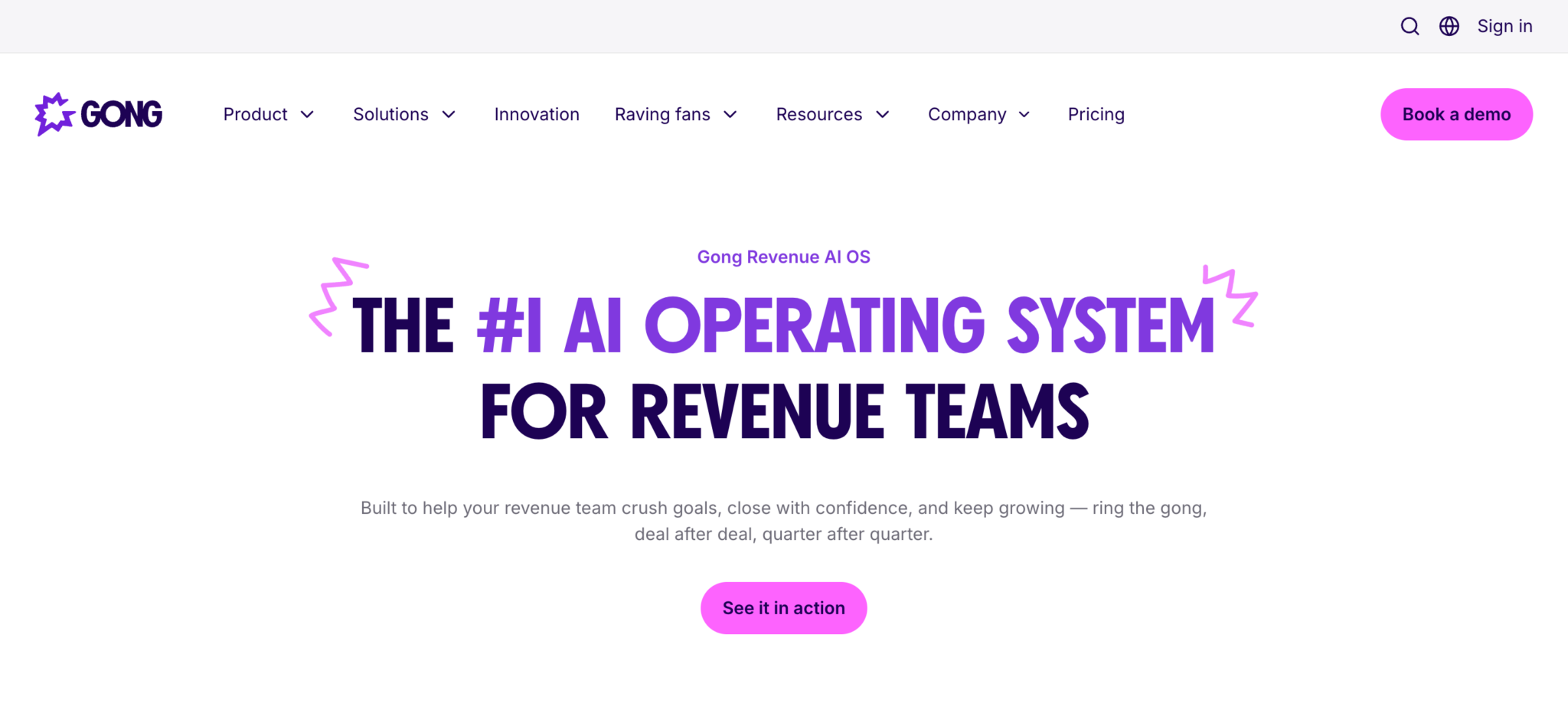Gong revenue intelligence platform with conversation analytics and call scoring features