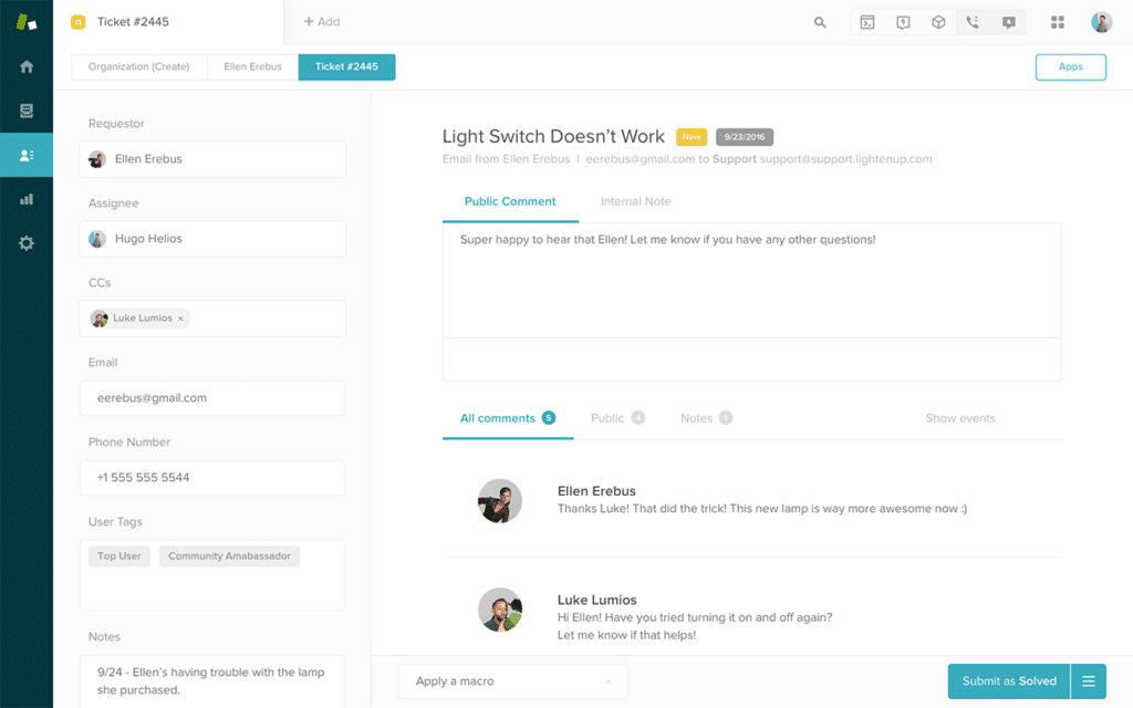 zendesk internal communication tool