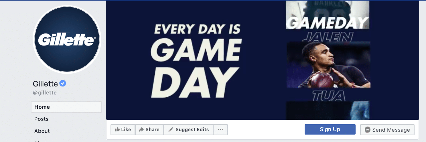 Gillette Facebook Page