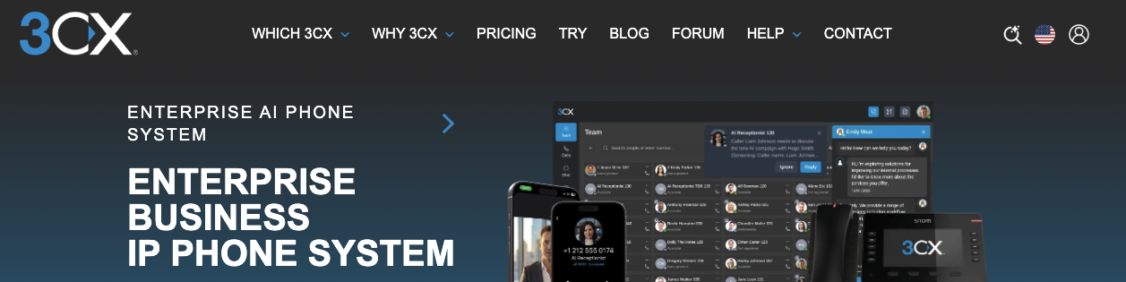 3CX offers self-hosted and cloud-hosted UCaaS options.
