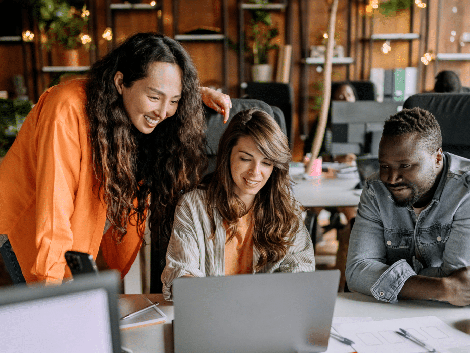 Group of workers collaborating