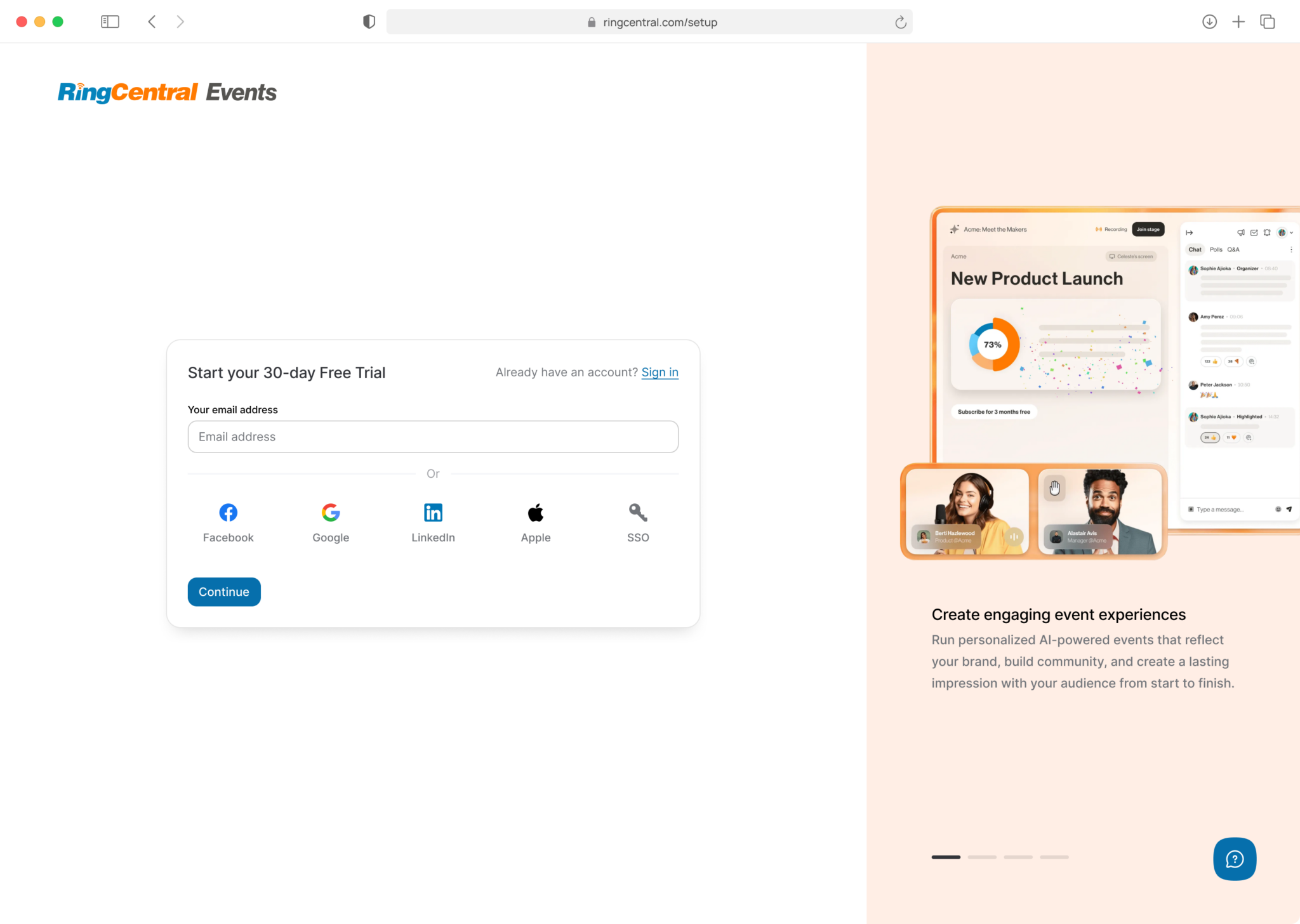 RingCentral Events free trial