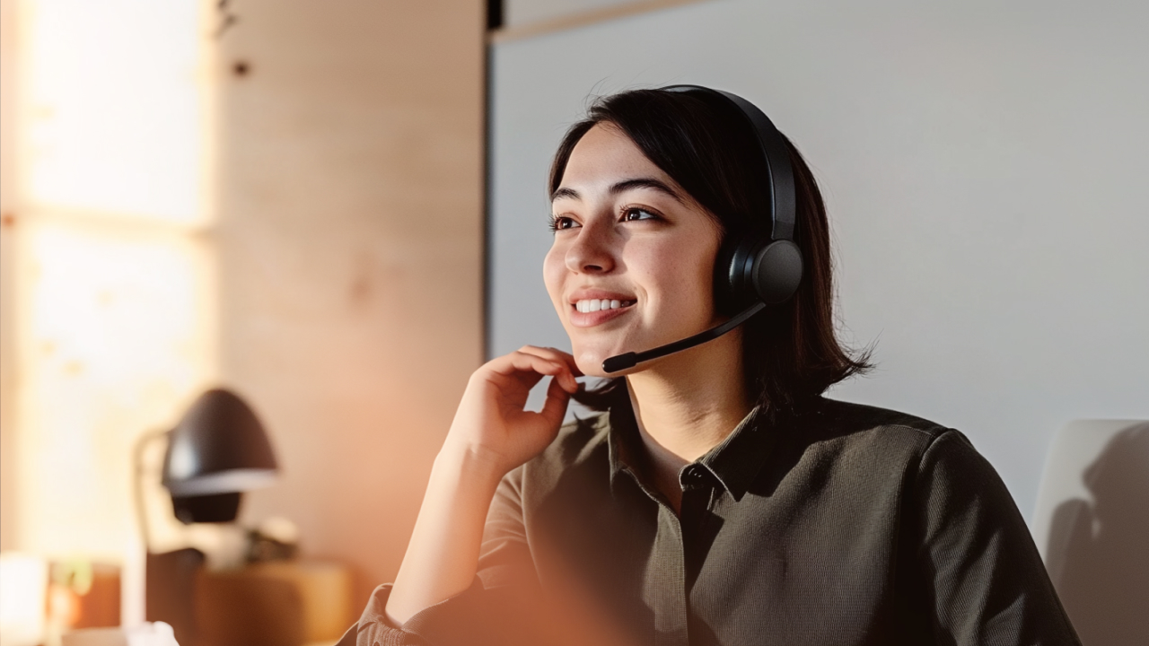 Woman customer service rep
