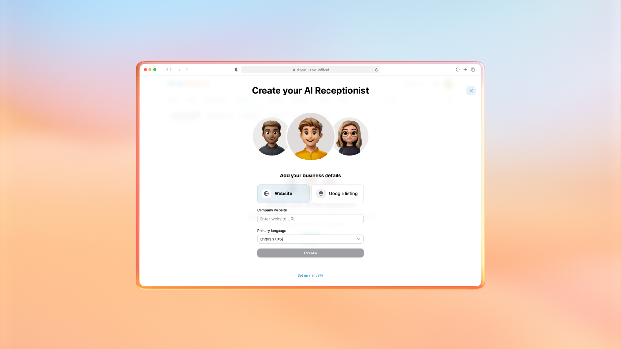 RingCentral AI Receptionist setup