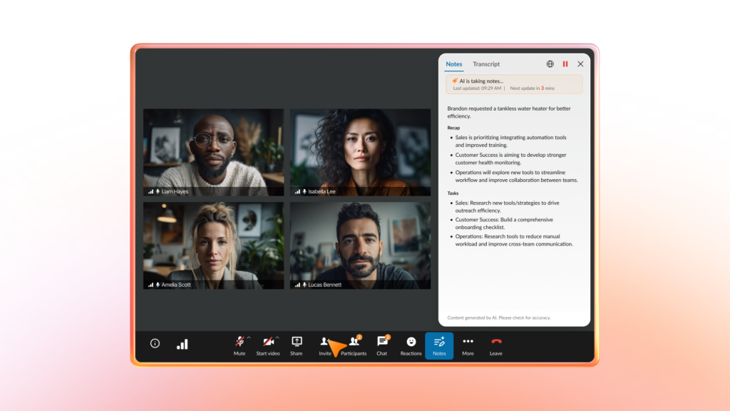 RingCentral Video AI Notes for Meetings