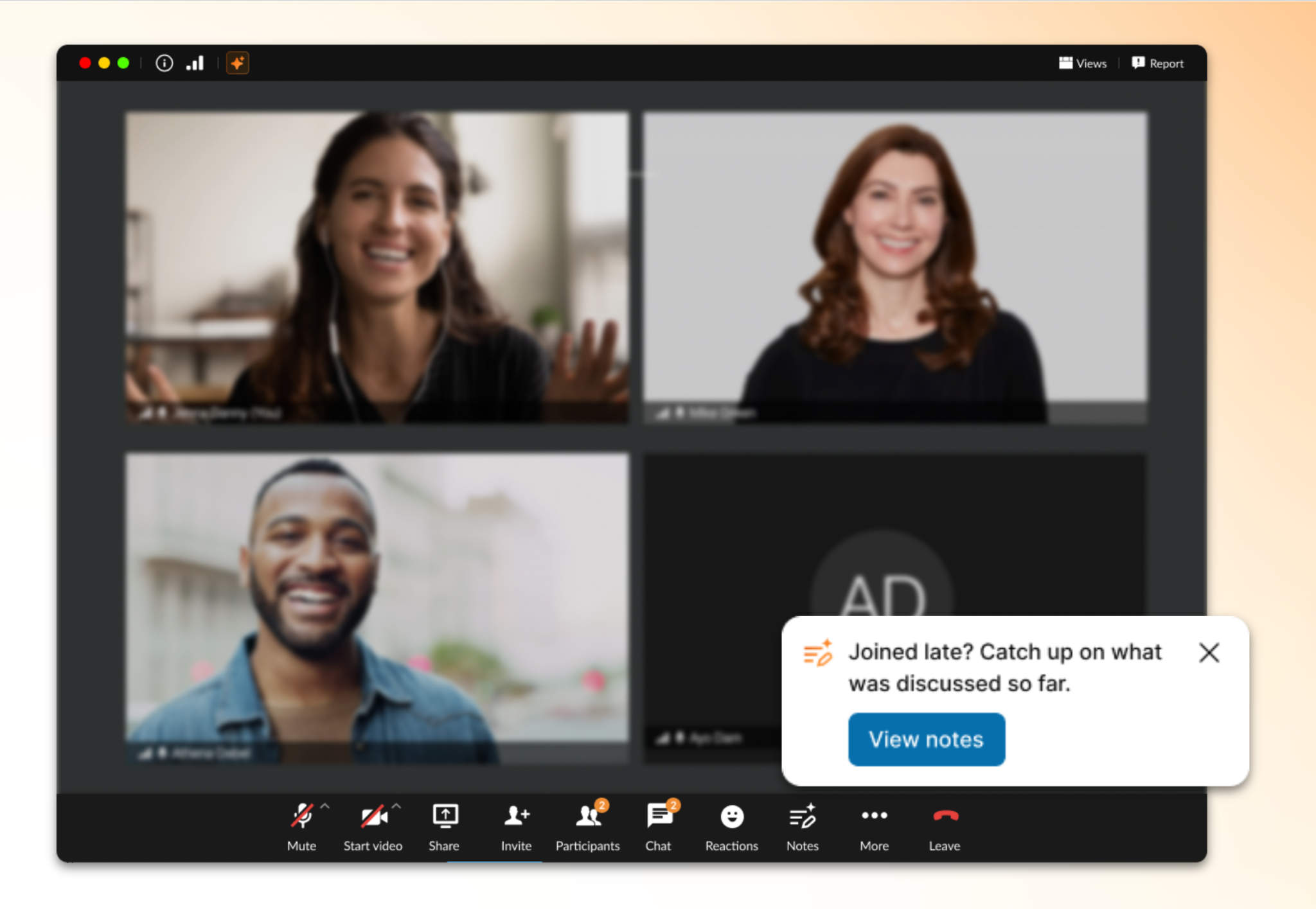 Catch Me Up feature on RingCentral Video