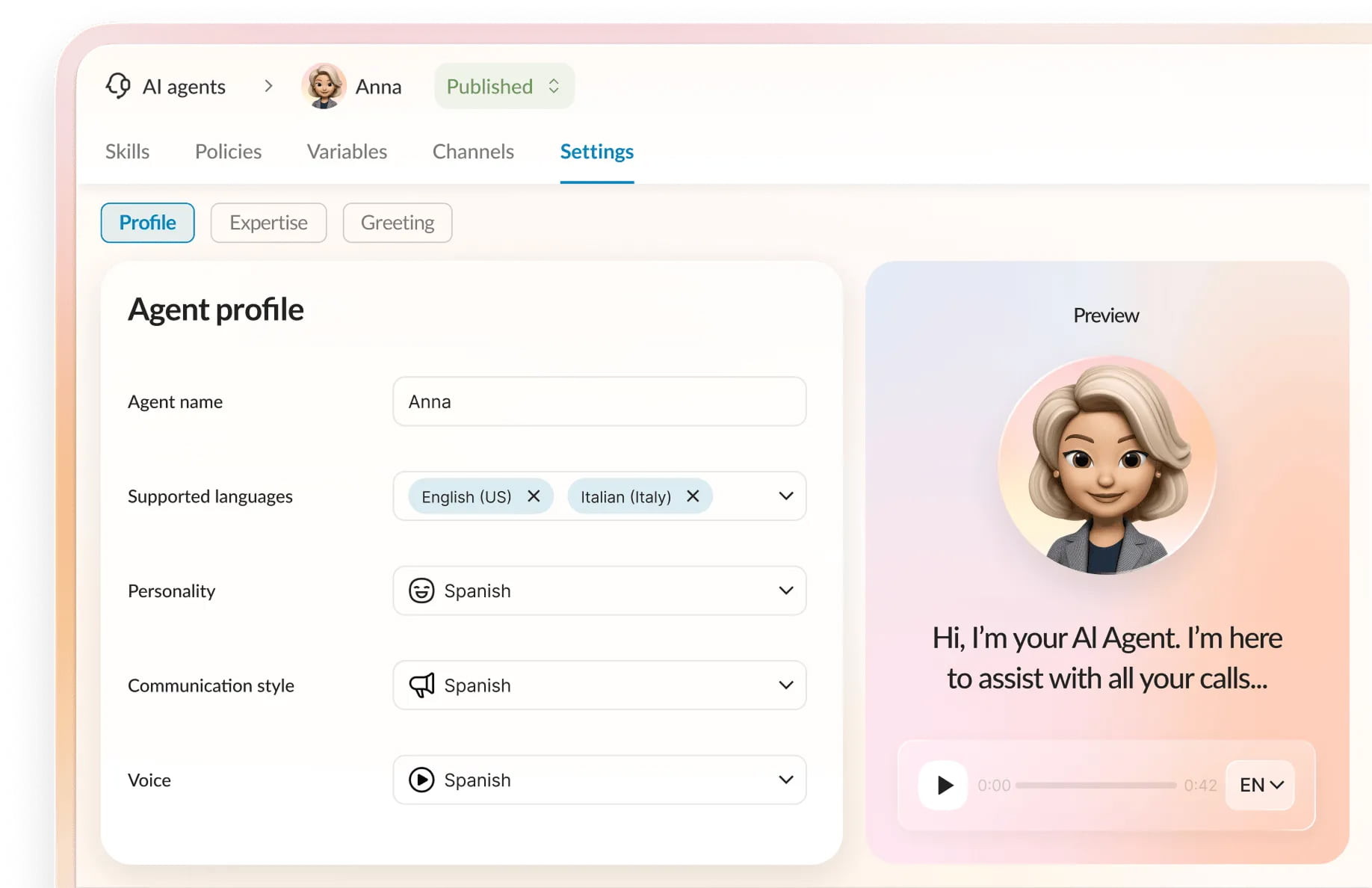 AIR Pro for Healthcare features a no-code AI agent builder