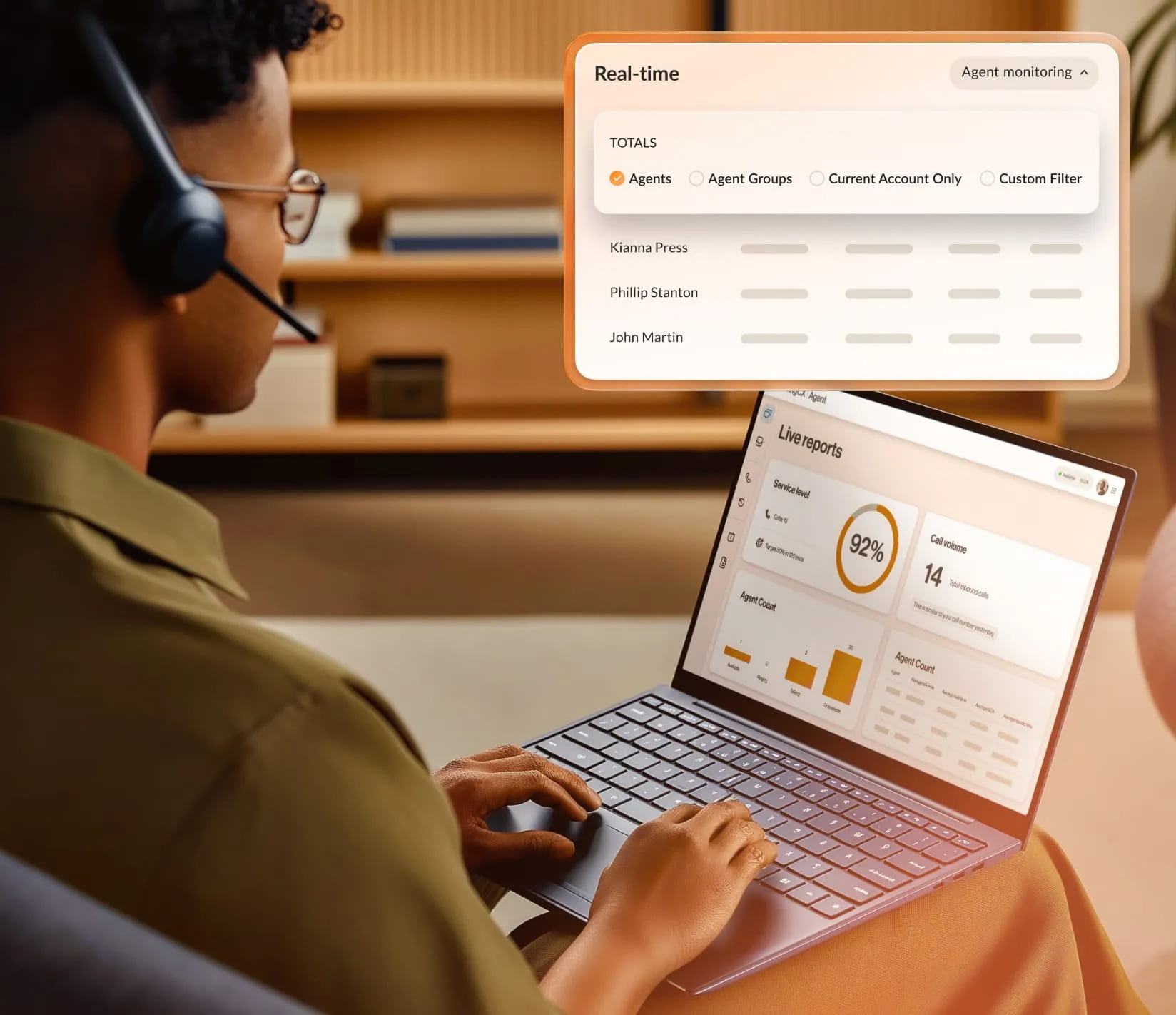 RingCentral CEB allows supervisors to monitor live queue calls