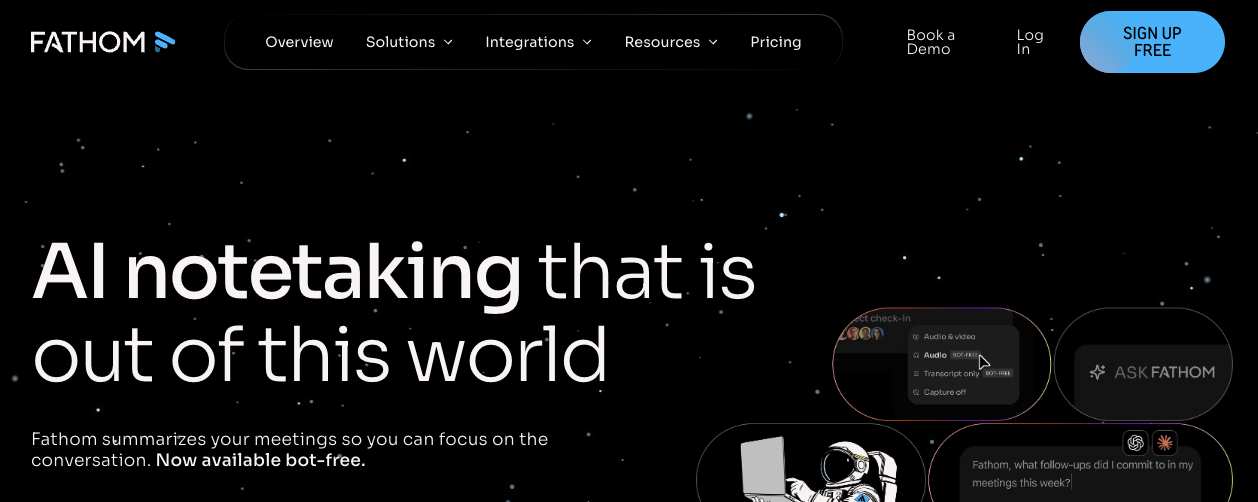 Fathom offers a botless meeting intelligence platform