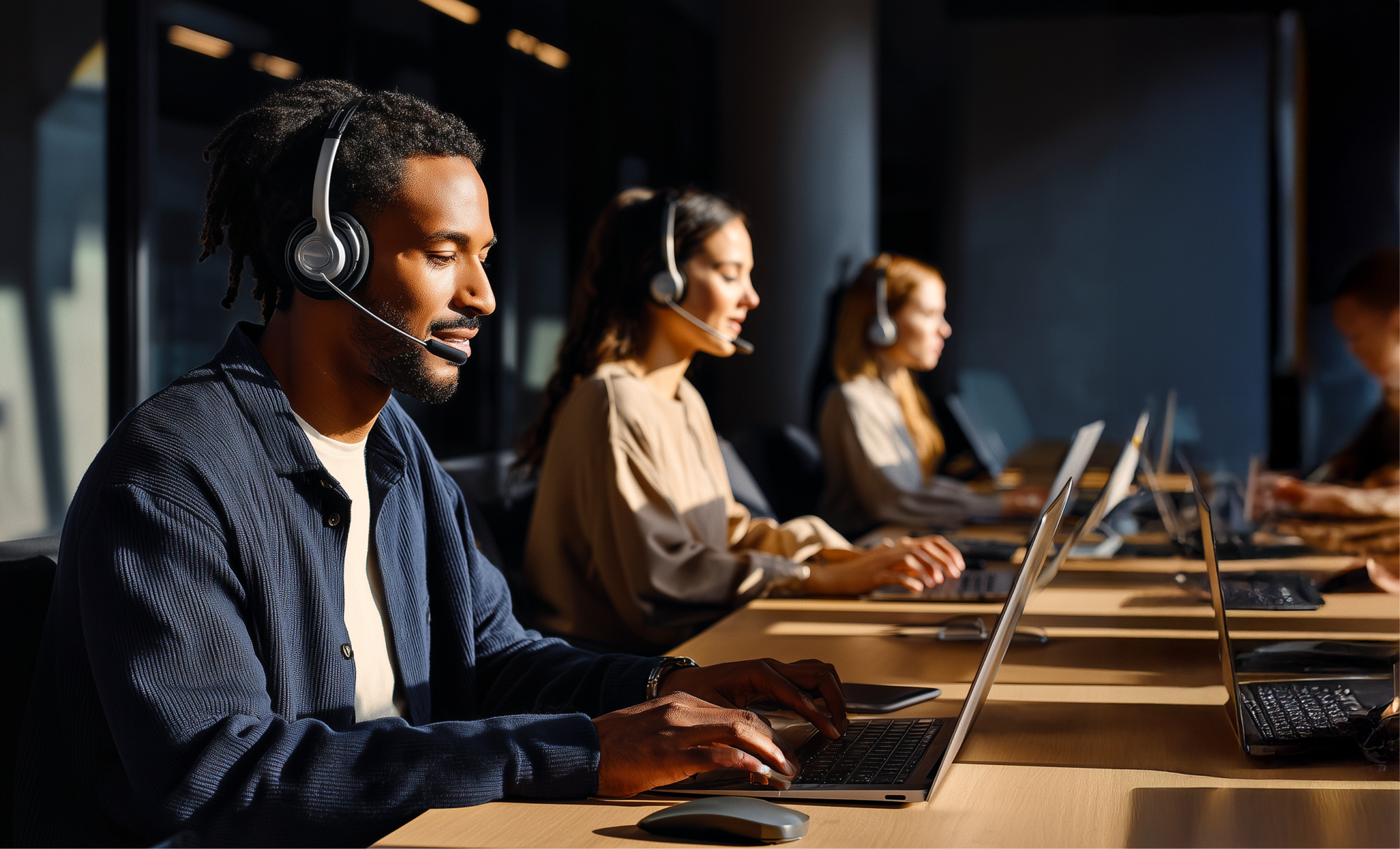 Contact center agents handling bank-related calls