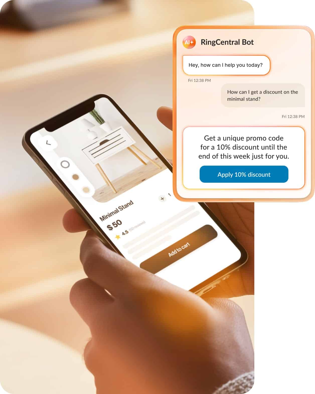 RingCX IVA uses conversational AI to engage with customers and help them resolve requests