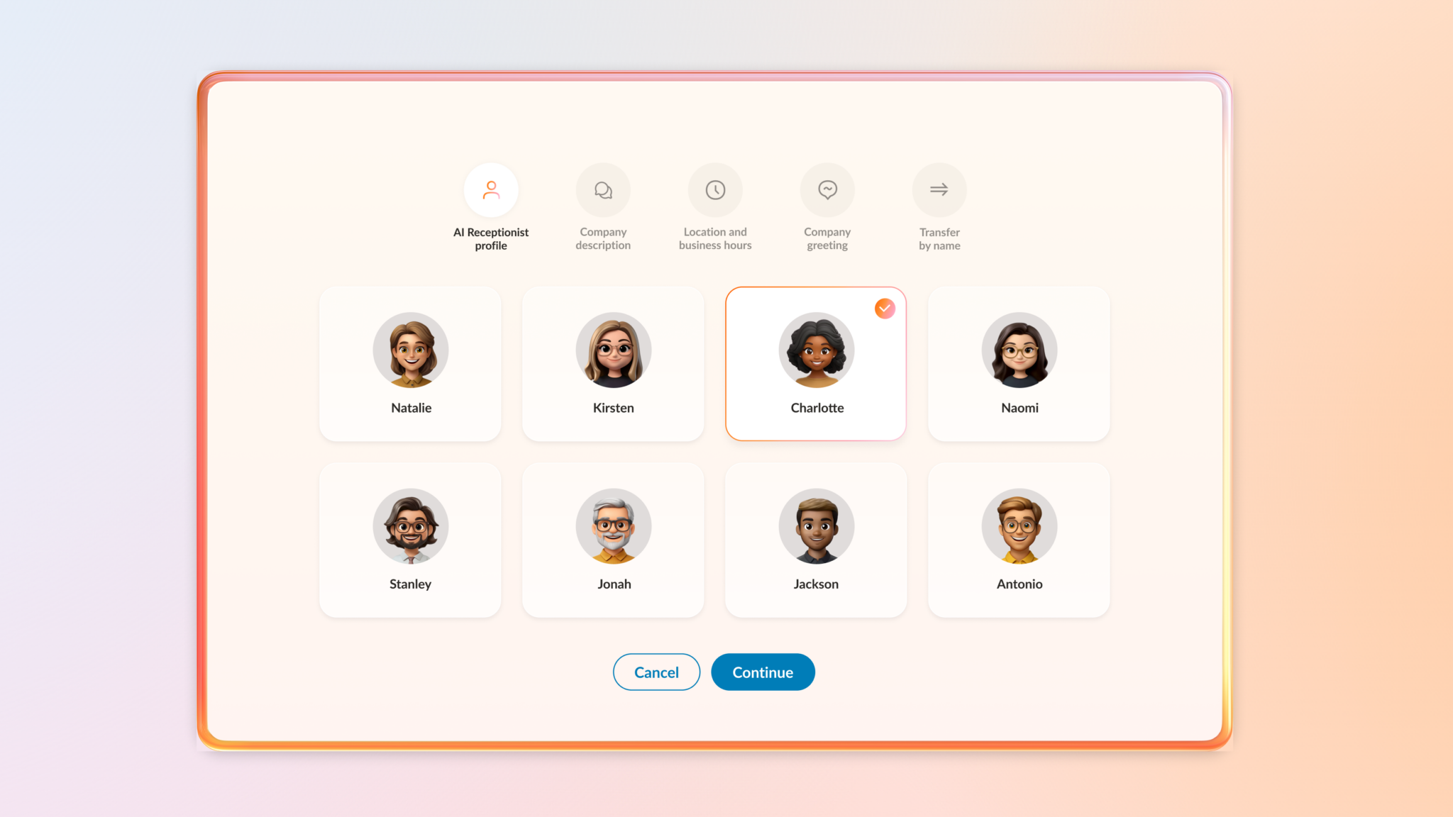 RingCentral AI Receptionist profile setup