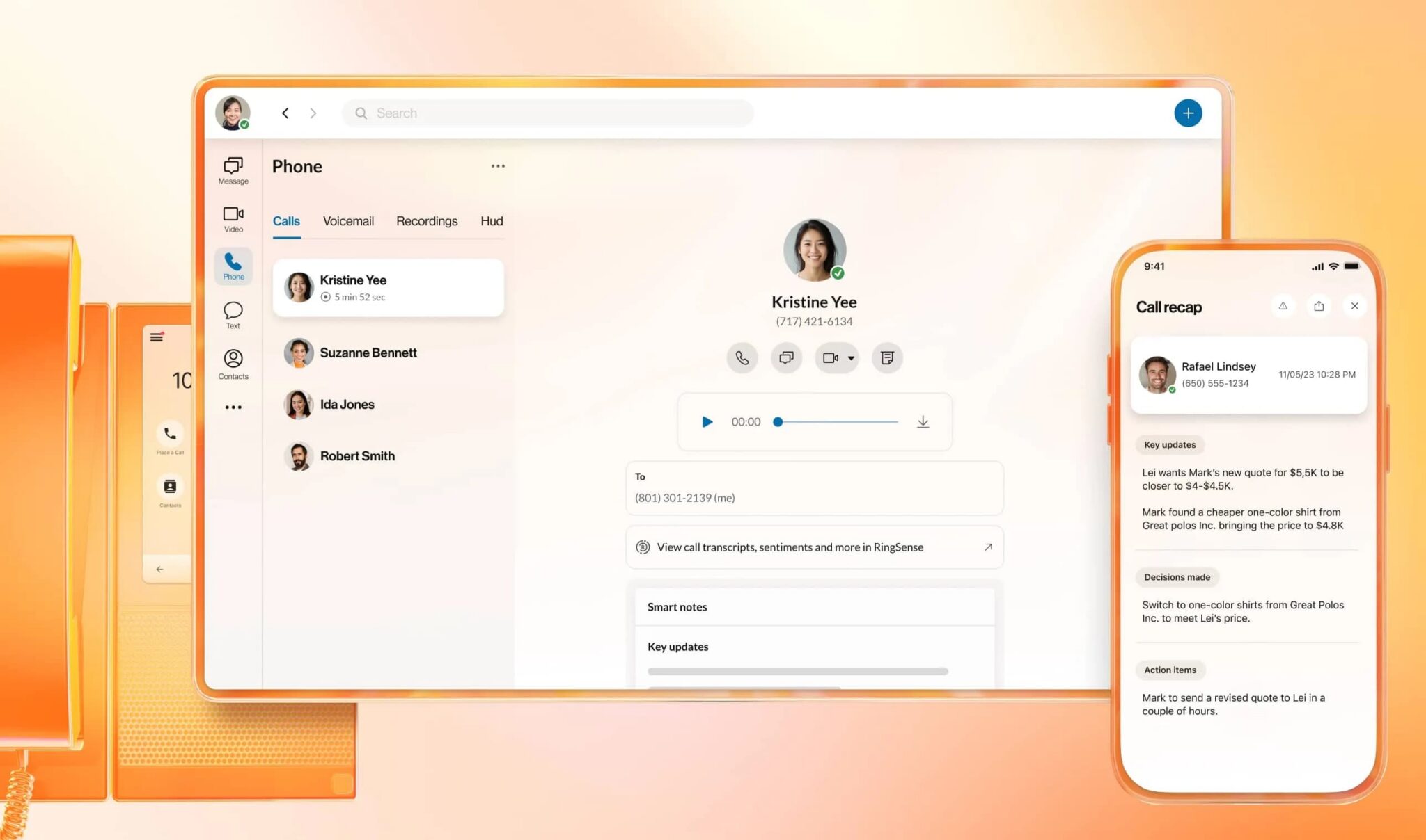 RingEX is a UCaaS platform that lets teams manage voice, text, video, and more communication methods in one place