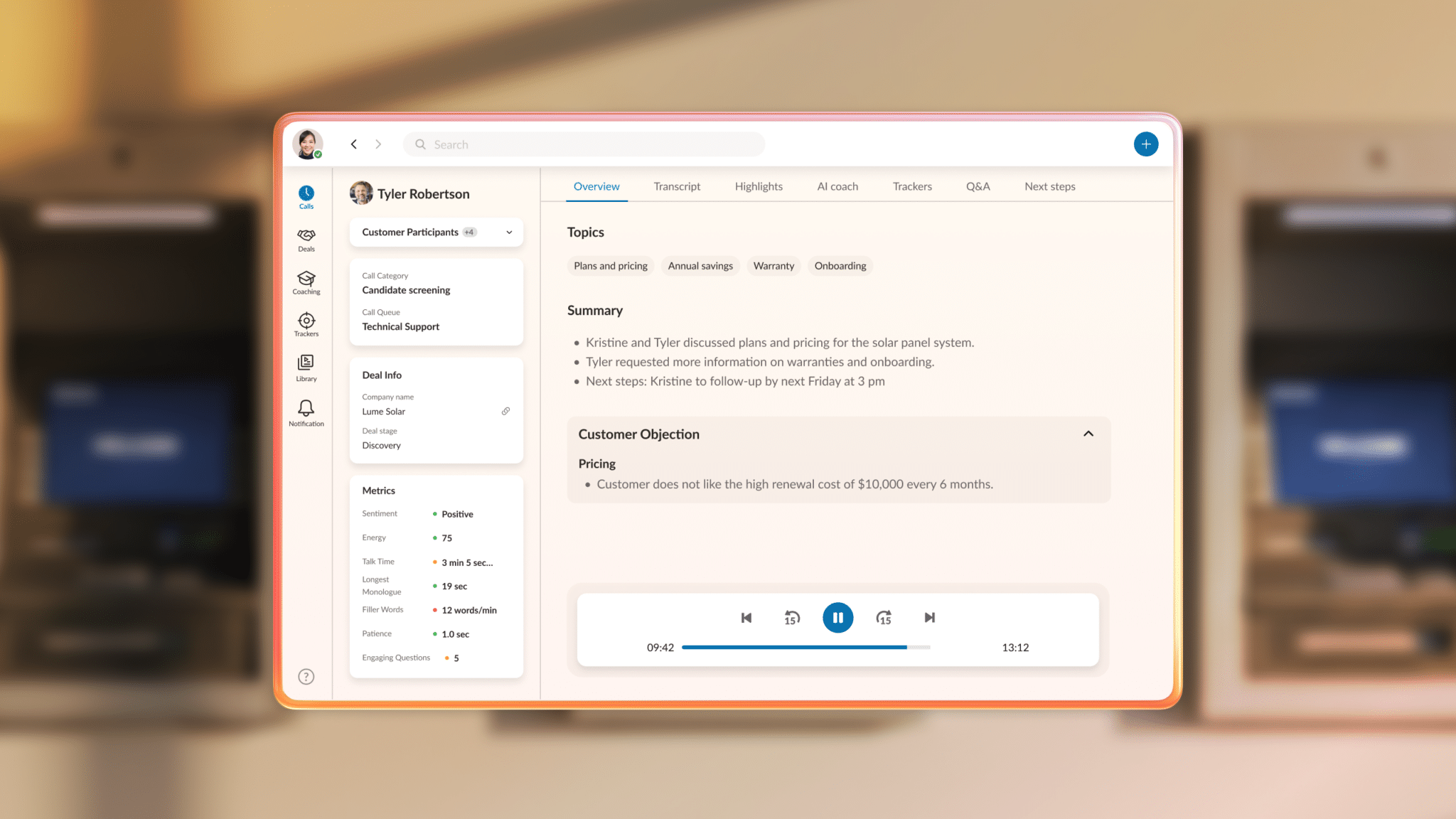 RingCentral ACE user interface