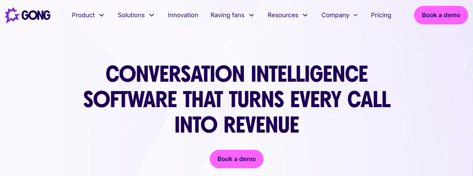 Gong conversation intelligence page