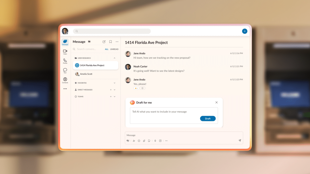 RingEX AVA user interface