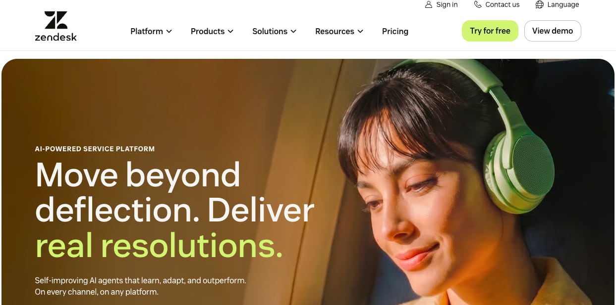 Zendesk has pivoted into focusing on AI customer service solutions.