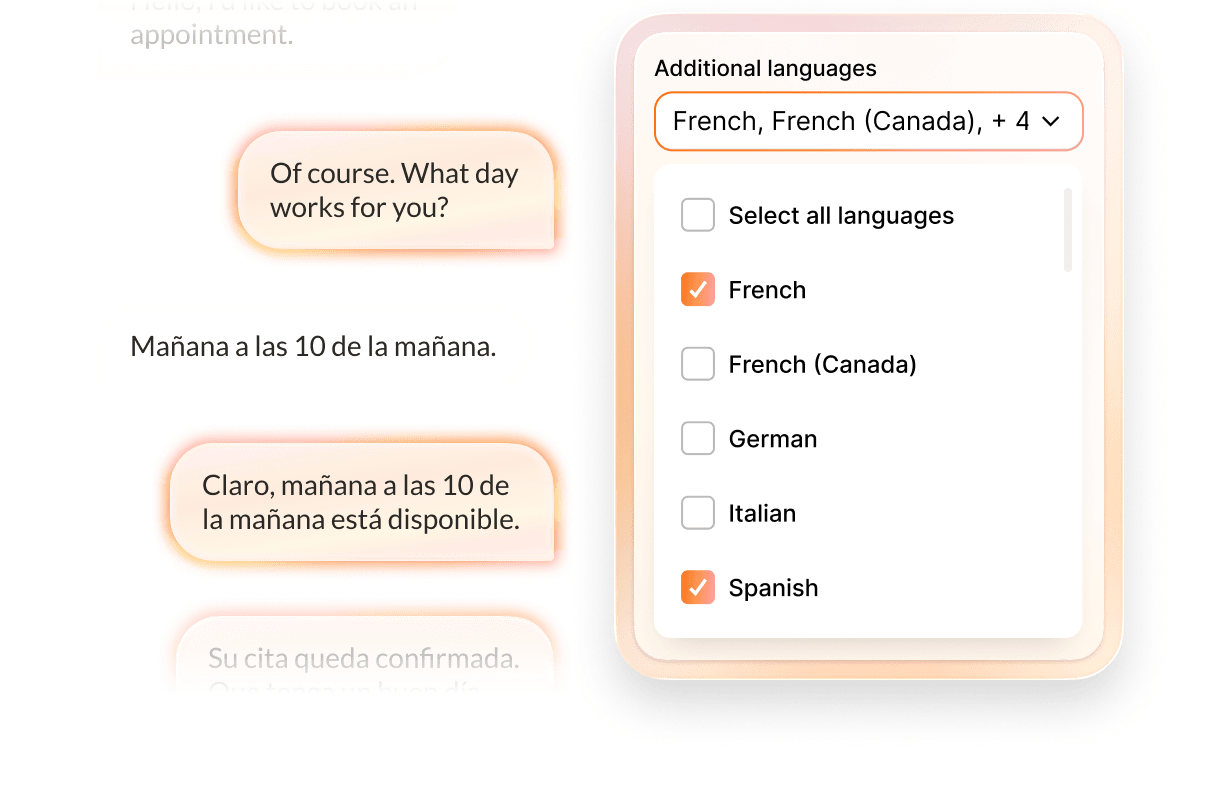 Coverage in Spanish, French, and other languages along with English is increasingly important for AI call handling