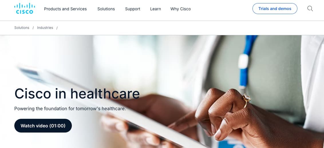 Cisco’s communications infrastructure helps healthcare providers implement and maintain a patient-focused strategy