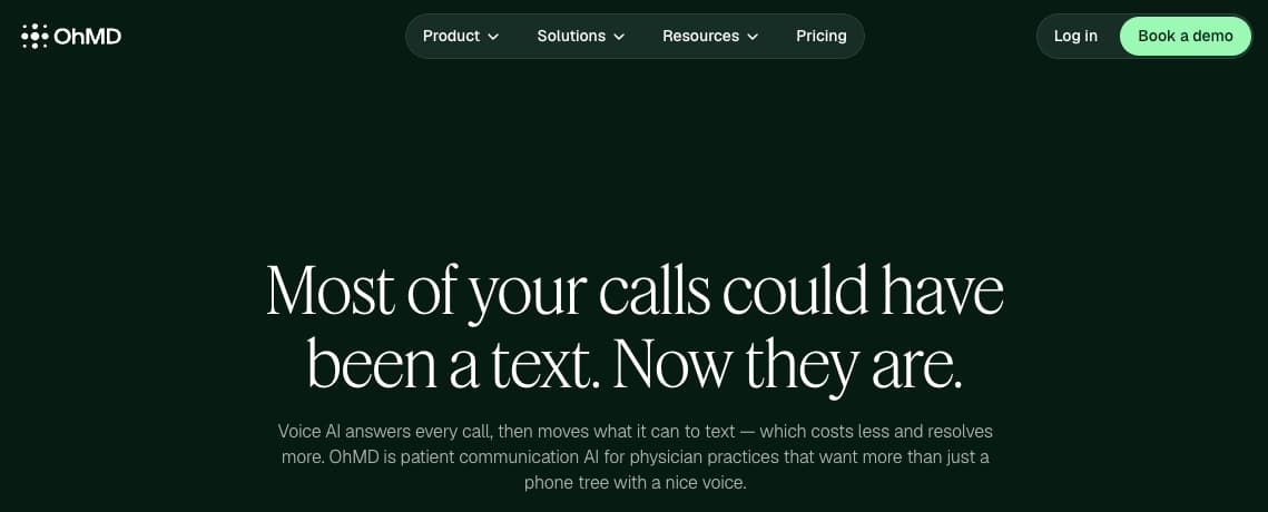 OhMD’s AI voice agents answer patient calls, then move conversations to secure text messaging
