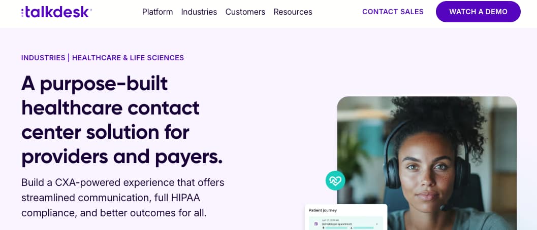 Talkdesk’s healthcare call center solution is fully HIPAA compliant