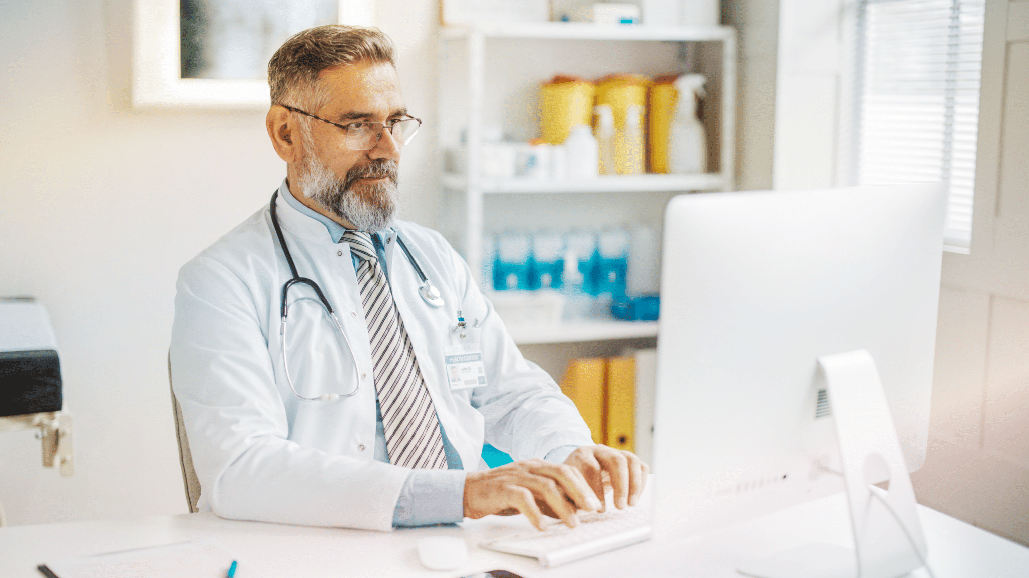 Healthcare professional setting up RingCentral AIR Pro for conversational AI workflows